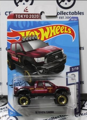 HOT WHEELS MATTEL TOKYO 2020 '10 TOYOTA TUNDRA 2/10 OLYMPIC GAMES 183/250 LONG CARD 2018