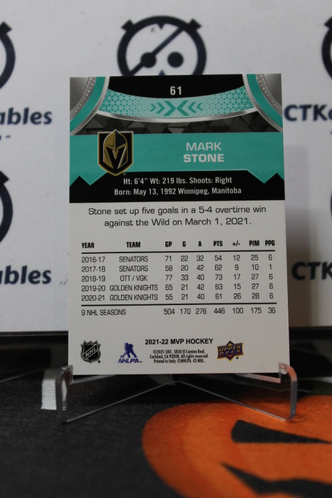 2021-22 UPPER DECK MVP MARK STONE # 61 NHL GOLDEN KNIGHTS HOCKEY CARD