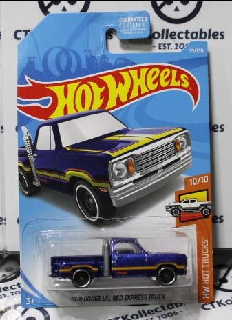 HOT WHEELS 1978 DODGE LI'L RED EXPRESS TRUCK 2017 BLUE 55/250 HW HOT TRUCKS