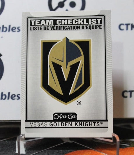 2021-22 O-PEE-CHEE TEAM CHECKLIST # 579  NHL GOLDEN KNIGHTS HOCKEY CARD