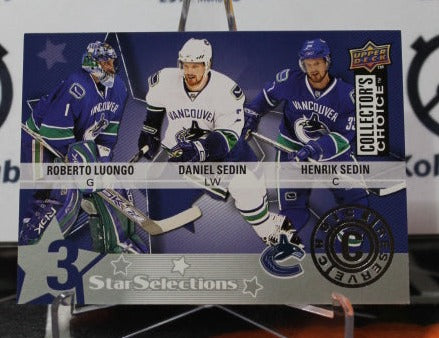 2009-10 UPPER DECK  ROBERTO LUONGO DANIE; SEDIN HENRIK SEDIN # 229 VANCOUVER CANUCKS NHL HOCKEY TRADING CARD