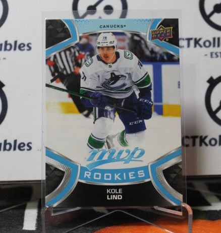 2021-22 UPPER DECK MVP KOLE LIND # 226 ROOKIE  VANCOUVER CANUCKS NHL HOCKEY TRADING CARD