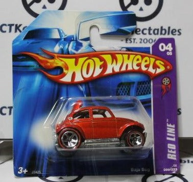 HOT WHEELS MATTEL BAJA BUG 04/05 RED LINE 099/223 SHORT CARD 2006