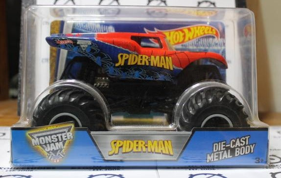 MONSTER JAM SPIDER-MAN MATTEL HOT WHEELS 1:24 SCALE DIE CAST METAL BODY MARVEL COMICS 2015