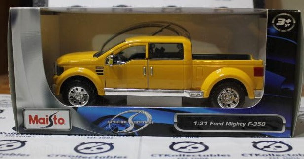 FORD MIGHTY F-350 YELLOW DULLY MAISTO 1:31 DIE CAST SPECIAL EDITION