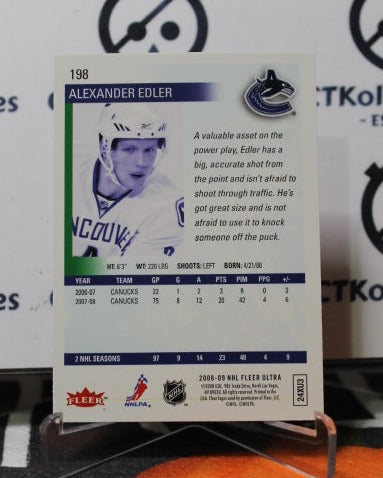 2008-09  FLEER ULTRA  ALEXANDER EDLER # 198  VANCOUVER CANUCKS NHL HOCKEY TRADING CARD