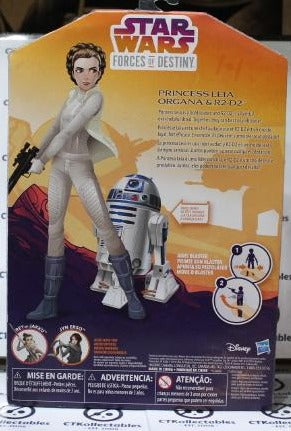 STAR WARS FORCES OF DESTINY PRINCESS LEIA ORGANA & R2-D2 ACTION FIGURE  DISNEY HASBRO 2016