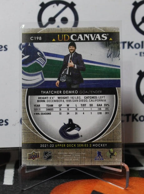 2021-22  UPPER DECK THATCHER DEMKO # C198 UD CANVAS  VANCOUVER CANUCKS NHL HOCKEY TRADING CARD