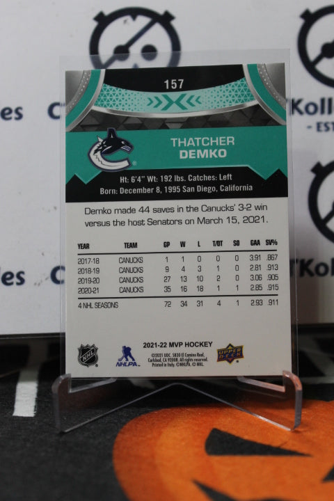 2021-22  UPPER DECK MVP THATCHER DEMKO # 157  VANCOUVER CANUCKS NHL HOCKEY TRADING CARD