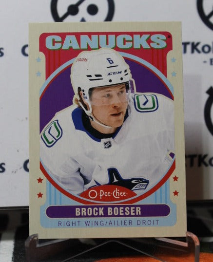 2021-22  O-PEE-CHEE BROCK BOESER # 35 RETRO VANCOUVER CANUCKS NHL HOCKEY TRADING CARD