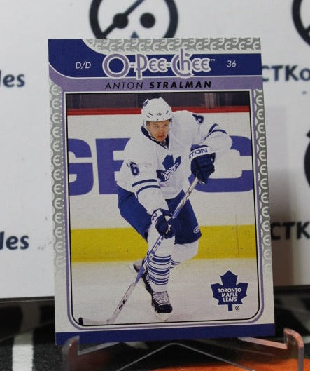 2009-10 O-PEE-CHEE ANTON STRALMAN # 15 TORONTO MAPLE LEAFS HOCKEY CARD