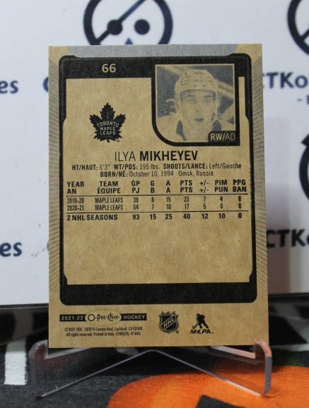 2021-22 O-PEE-CHEE ILYA MIKHEYEV # 66 TORONTO MAPLE LEAFS HOCKEY CARD