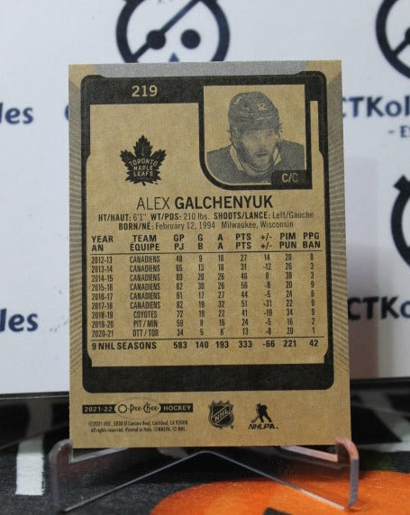 2021-22 O-PEE-CHEE ALEX GALCHENYUK # 219  TORONTO MAPLE LEAFS HOCKEY CARD