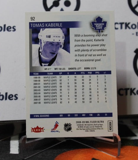 2008-09  FLEER ULTRA TOMAS KABERLE # 92 TORONTO MAPLE LEAFS HOCKEY CARD