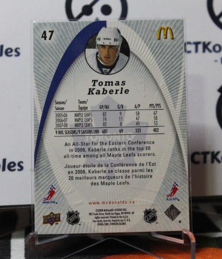 2008-09 UPPER DECK TOMAS KABERLE # 47 MCDONDAL'S  TORONTO MAPLE LEAFS HOCKEY CARD