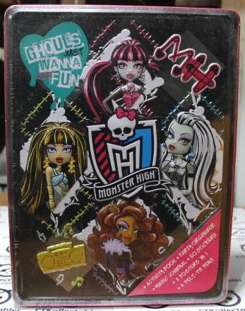 MONSTER HIGH COLLECTABLE ACTIVITY EMBOSSED METAL TIN SEALED 2014
