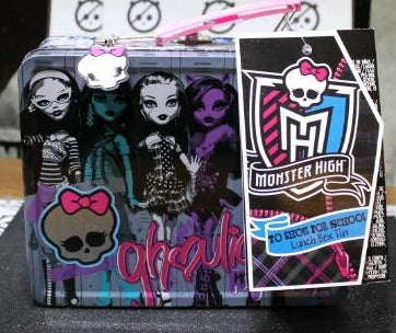 MONSTER HIGH COLLECTABLE METAL TIN LUNCH BOX TAGGED