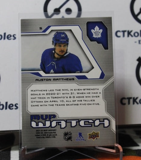 2021-22 UPPER DECK AUSTON MATTHEWS # 5 MVP WATCH TORONTO MAPLE LEAFS HOCKEY CARD