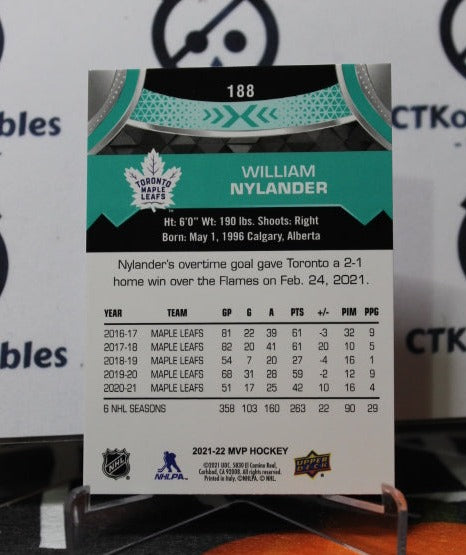 2021-22 UPPER DECK MVP WILLIAM NYLANDER # 188 TORONTO MAPLE LEAFS HOCKEY CARD