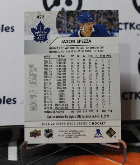 2021-22 UPPER DECK JASON SPEZZA # 422 TORONTO MAPLE LEAFS HOCKEY CARD