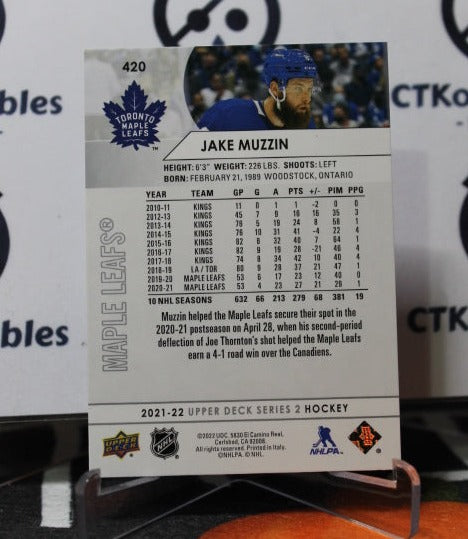 2021-22 UPPER DECK JAKE MUZZIN # 420 TORONTO MAPLE LEAFS HOCKEY CARD