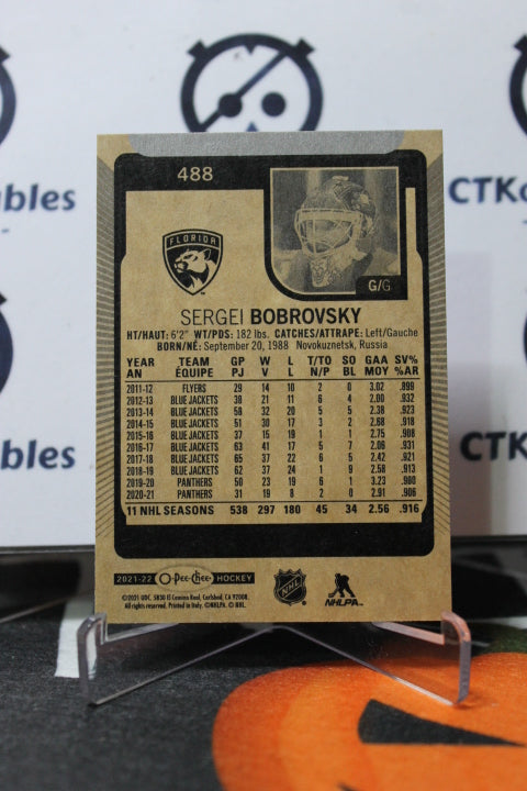 2021-22 O-PEE-CHEE SERGEI BOBROVSKY # 488 FLORIDA PANTHERS NHL HOCKEY CARD