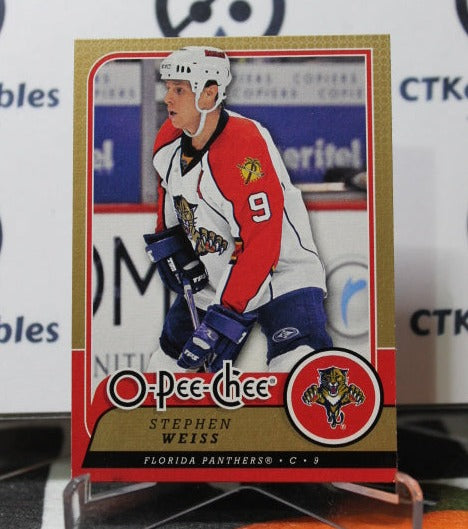 2008-09 O-PEE-CHEE STEPHEN WEISS # 328 FLORIDA PANTHERS NHL HOCKEY CARD