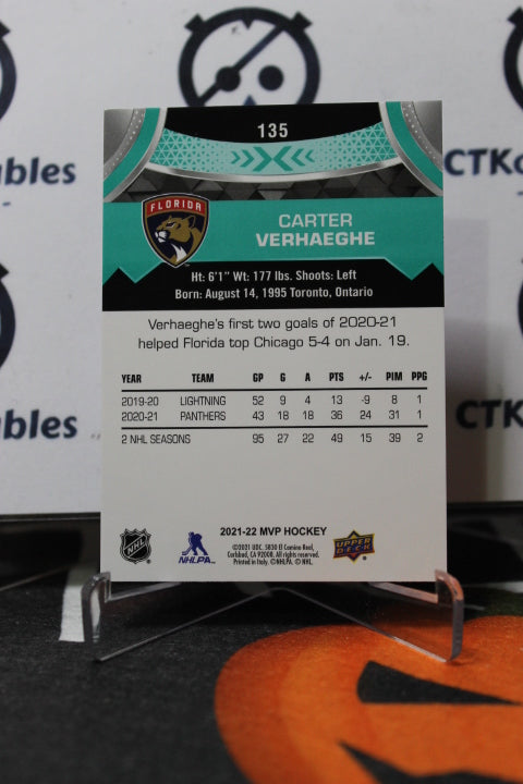 2021-22 UPPER DECK MVP CARTER VERHAEGHE # 135 FLORIDA PANTHERS HOCKEY CARD