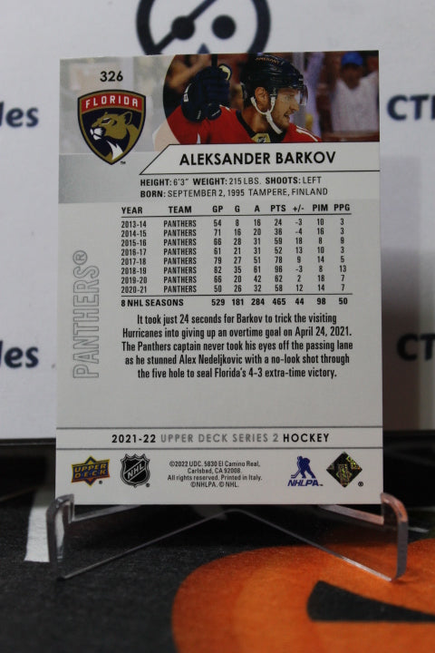 2021-22 UPPER DECK ALEKSANDER BARKOV # 326 FLORIDA PANTHERS HOCKEY CARD