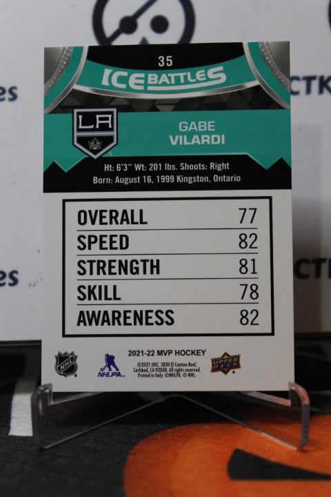 2021-22 UPPER DECK MVP GABE VILARDI # 35 ICE BATTLES  L A KINGS NHL HOCKEY CARD