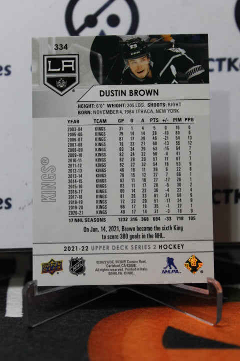 2021-22 UPPER DECK DUSTIN BROWN # 334  L A KINGS NHL HOCKEY CARD