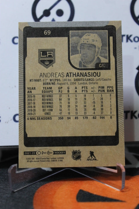 2021-22 O-PEE CHEE ANDREAS ATHANASIOU # 69  L A KINGS NHL  HOCKEY CARD