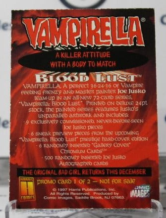 VAMPIRELLA BLOOD LUST 1 OF 2 NON-SPORT HARRIS COMICS PROMO CARD  1997