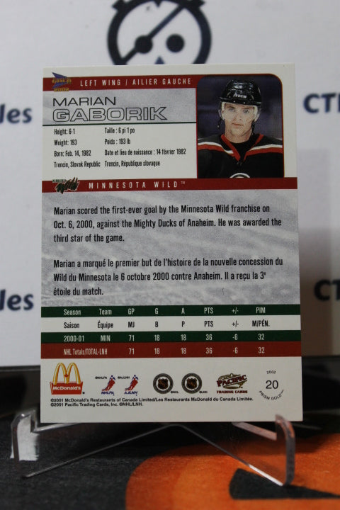 2001-02  UPPER DECK McDONALD'S MARIAN GABORIK # 20  MINNESOTA WILD  NHL HOCKEY CARD