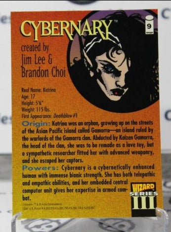 CYBERNARY # 9 NON-SPORT  IMAGE COMICS/WIZARD SERIES III MAGAZINE PROMO CARD (CHROME) 1993