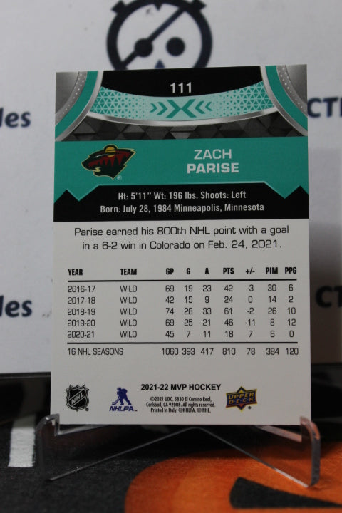 2021-22 UPPER DECK MVP ZACH PARISE # 111  MINNESOTA WILD  NHL HOCKEY CARD