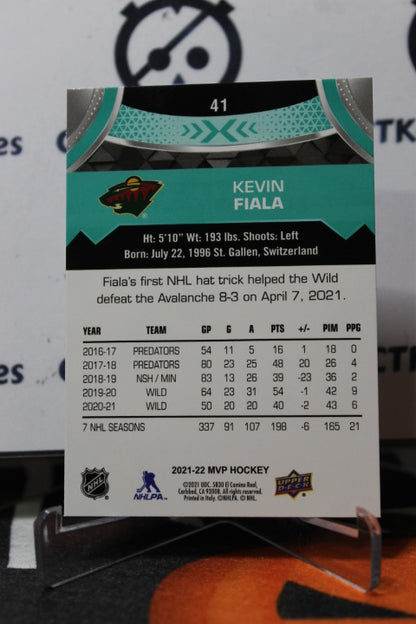 2021-22 UPPER DECK MVP KEVIN FIALA # 41  MINNESOTA WILD  NHL HOCKEY CARD