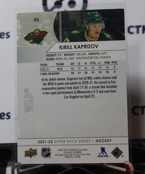2021-22 UPPER DECK  KIRILL KAPRIZOV # 90 ROOKIE MINNESOTA WILD  NHL HOCKEY CARD