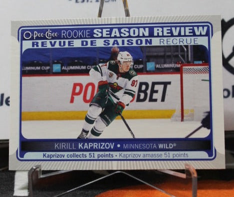 2021-22 O-PEE-CHEE KIRILL KAPRIZOV # 541 ROOKIE SEASON REVIEW MINNESOTA WILD  NHL HOCKEY CARD