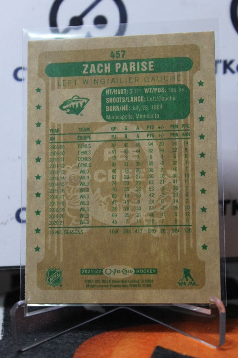 2021-22 O-PEE-CHEE ZACH PARISE # 457 RETRO MINNESOTA WILD  NHL HOCKEY CARD