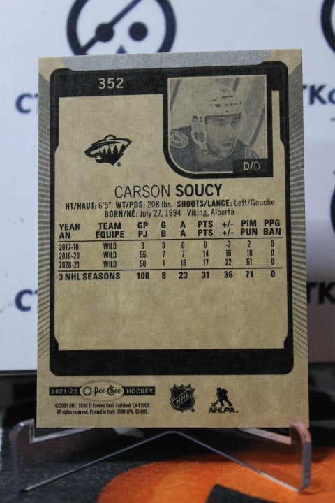 2021-22  O-PEE-CHEE CARSON SOUCY # 352  MINNESOTA WILD  NHL HOCKEY CARD