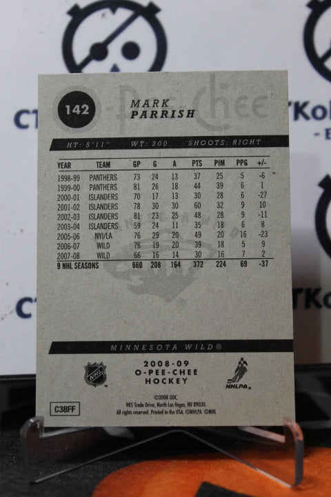 2008-09 O-PEE-CHEE MARK  PARRISH # 142  MINNESOTA WILD  NHL HOCKEY CARD