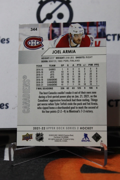 2021-22 UPPER DECK JOEL ARMIA # 344 MONTREAL CANADIANS HOCKEY CARD