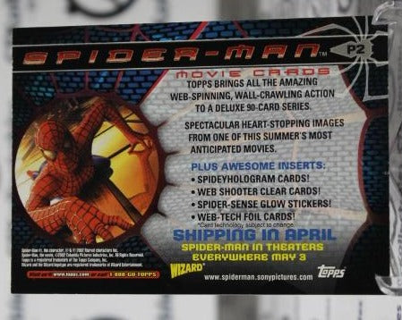 SPIDER-MAN # P2  MARVEL COLUMBIA FILMS PROMO TOPPS NON-SPORT TRADING CARD 2002 CORNER CREASE