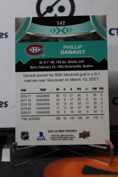 2021-22 UPPER DECK  MVP PHILLIP DANAULT # 142  MONTREAL CANADIANS HOCKEY CARD