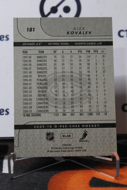2009-10 O-PEE-CHEE ALEX KOVALEV # 181 MONTREAL CANADIENS HOCKEY CARD