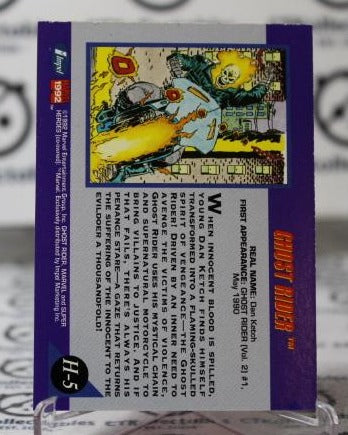 GHOST RIDER # H-5 HOLOGRAM   MARVEL IMPEL NM  SUPER HEROES NON-SPORT TRADING CARD 1992