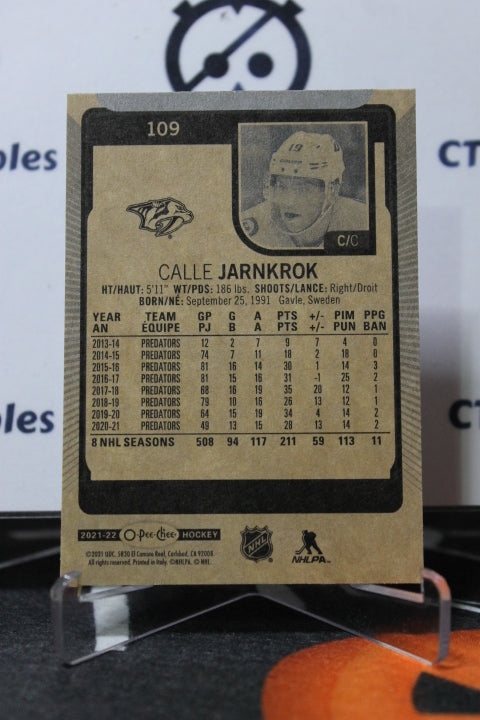 2021-22 O-PEE-CHEE CALLE JARNKROK # 109 NASHVILLE PREDATORS NHL HOCKEY TRADING CARD
