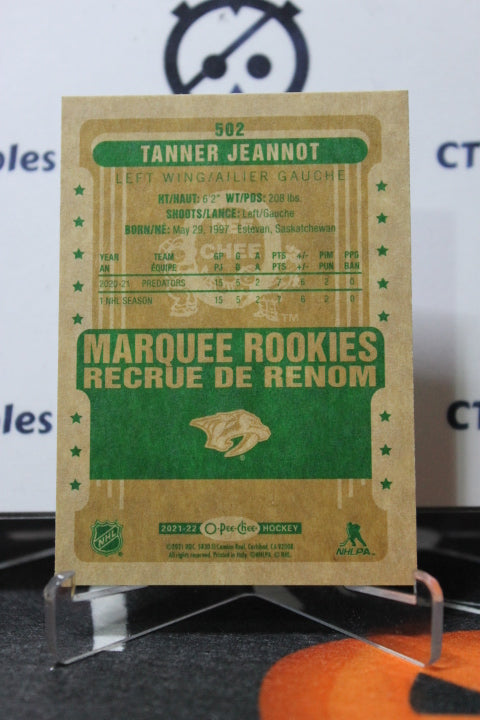 2021-22 O-PEE-CHEE TANNER JEANNOT # 502 RETRO MARQUEE ROOKIE NASHVILLE PREDATORS NHL HOCKEY TRADING CARD