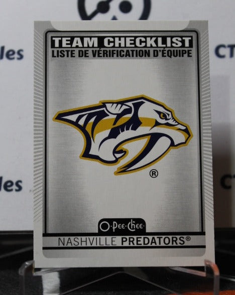 2021-22 O-PEE-CHEE TEAM CHECKLIST # 567 NASHVILLE PREDATORS NHL HOCKEY TRADING CARD